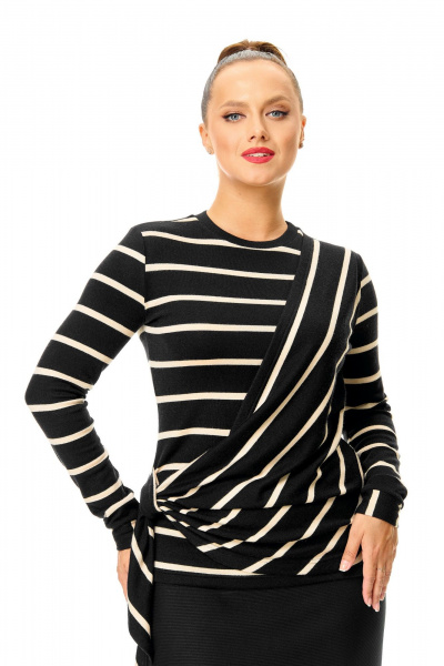 Джемпер T&N 7701 полоска_черный - фото 1