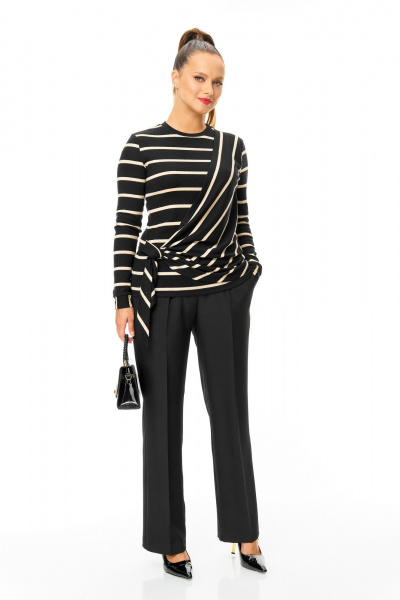 Брюки, джемпер T&N 7702 полоска_черный - фото 1