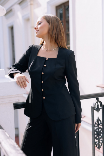 Брюки, жакет Marshop М206 черный - фото 10