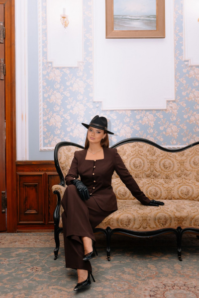 Брюки, жакет Marshop М206 шоколадный - фото 13