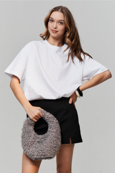 Сумка из искусственного меха с удобным размером Polisto Fabi серый - фото 2