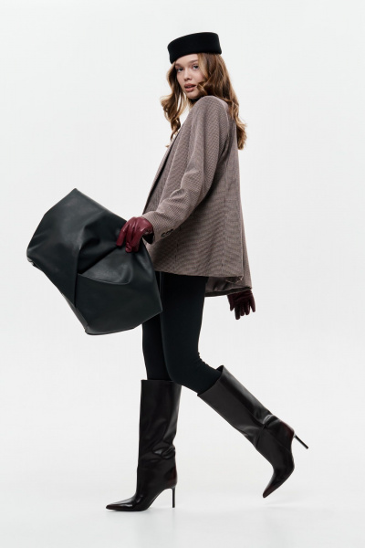 Зеленая кожзаменная сумка на плечо с карманами Polisto Mirai L черный - фото 3