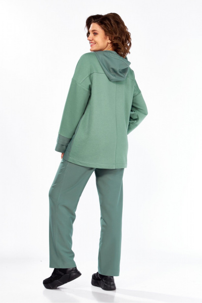 Костюм спортивный брюки худи больших размеров Tensi 405 яблоко - фото 7