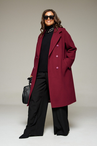 Пальто Beautiful&Free 7015 бордо - фото 11