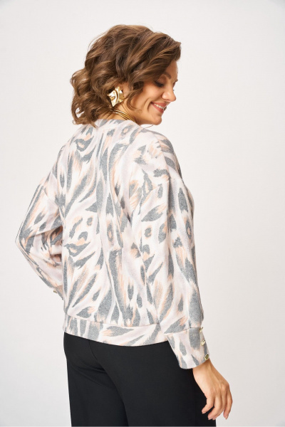 Брюки классические женские из текстиля с посадкой на резинке Nika.PL 0201526 мультиколор - фото 4