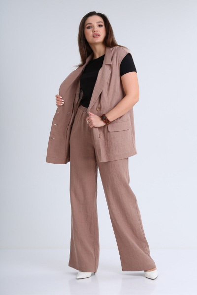 Брюки, жилет MALI 721-044 кофе - фото 5