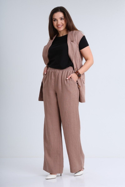 Брюки, жилет MALI 721-044 кофе - фото 3
