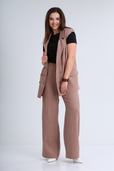 Брюки, жилет MALI 721-044 кофе - фото 2