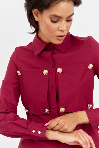 Блуза FLAIM 2047.01 бордо-марсала - фото 7