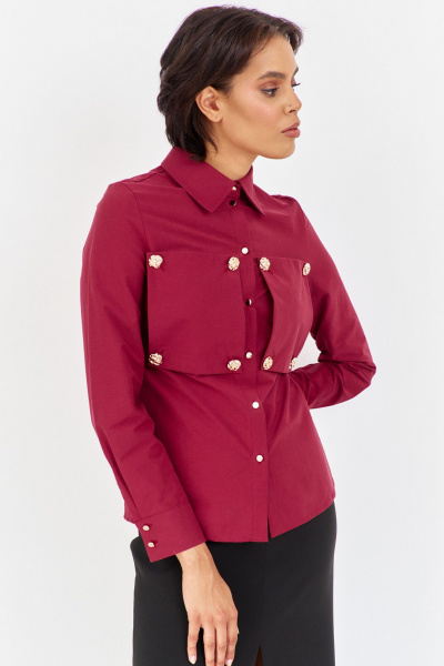 Блуза FLAIM 2047.01 бордо-марсала - фото 5