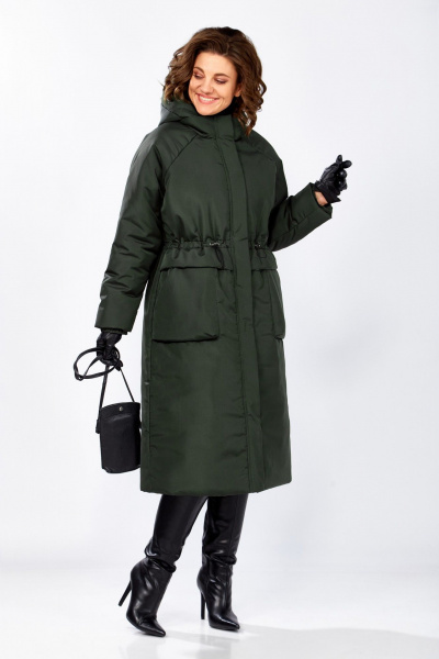 Пальто Lady Secret 8295 пыльно-зеленый - фото 3