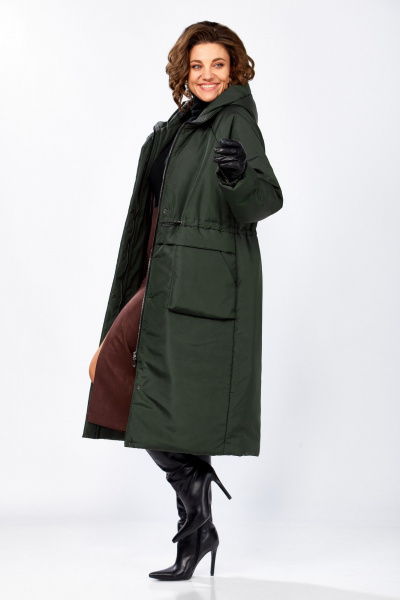 Пальто Lady Secret 8295 пыльно-зеленый - фото 6