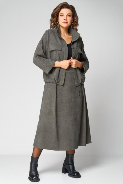 Жакет, юбка Мишель стиль 1330 хаки - фото 11