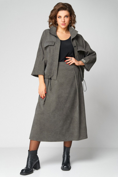 Жакет, юбка Мишель стиль 1330 хаки - фото 10