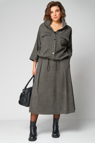 Жакет, юбка Мишель стиль 1330 хаки - фото 5