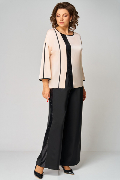Брюки, туника Мишель стиль 1327 кремово-черный - фото 8