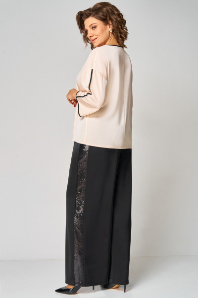 Брюки, туника Мишель стиль 1327 кремово-черный - фото 5