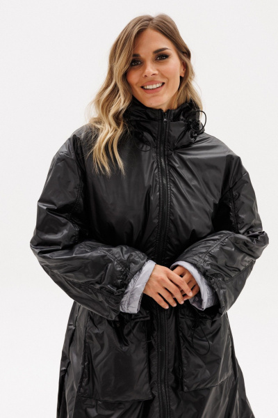 Пальто EOLA 2775 черный/серый - фото 13