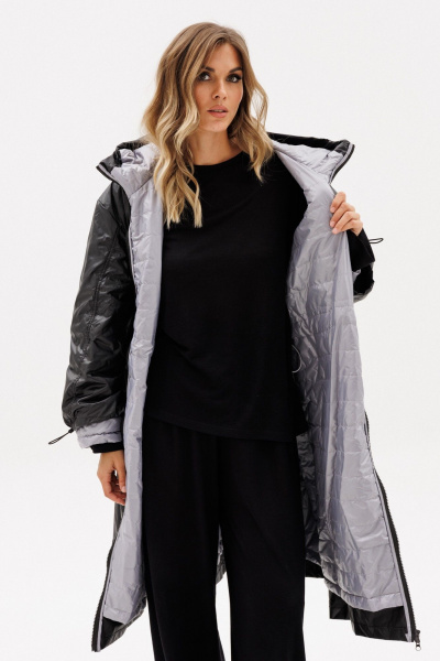 Пальто EOLA 2775 черный/серый - фото 11