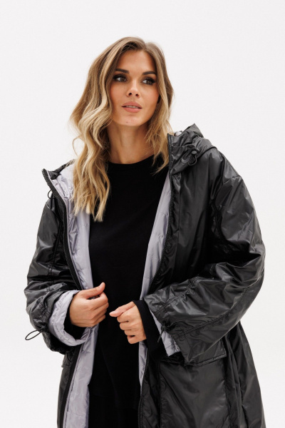 Пальто EOLA 2775 черный/серый - фото 8