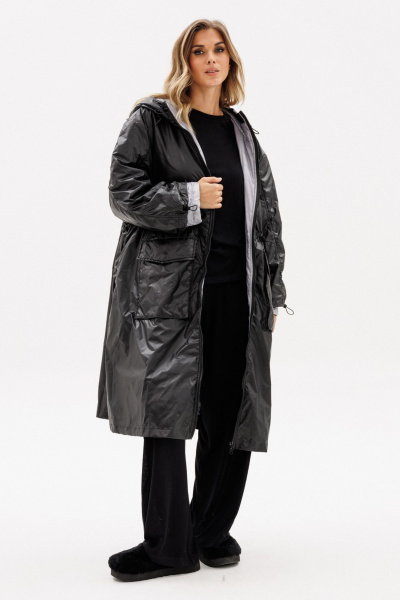 Пальто EOLA 2775 черный/серый - фото 5