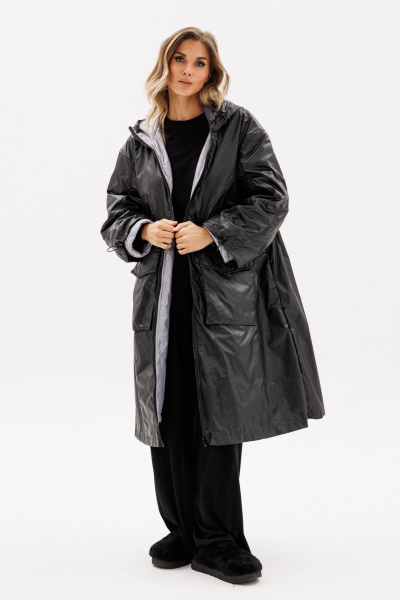 Пальто EOLA 2775 черный/серый - фото 3