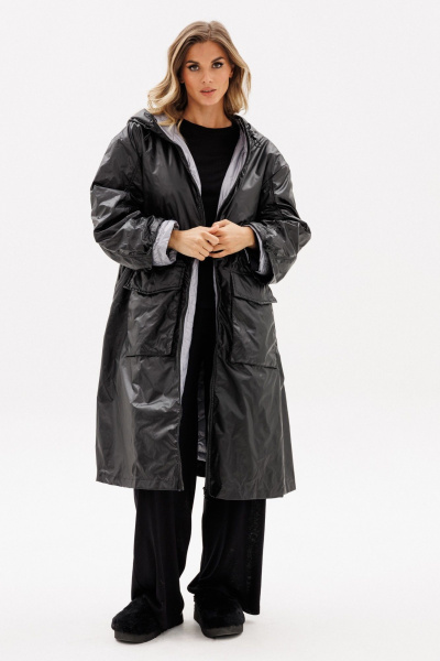 Пальто EOLA 2775 черный/серый - фото 2