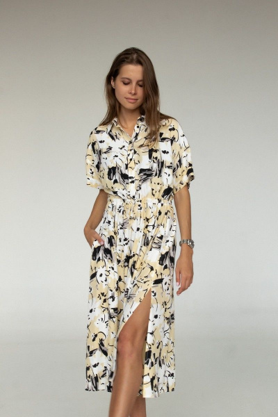 Летнее платье из вискозы мультиколор для повседневной Motif 1545 - фото 4