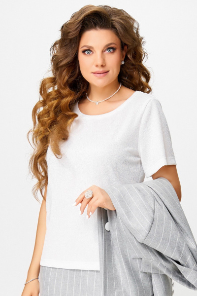 Джемпер Fita 20364 молочно-серебристый - фото 4