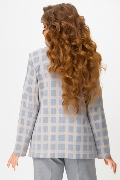 Жакет Fita 20582 серо-бежевый - фото 8