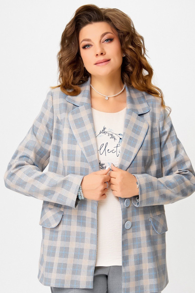 Жакет Fita 20582 серо-бежевый - фото 6