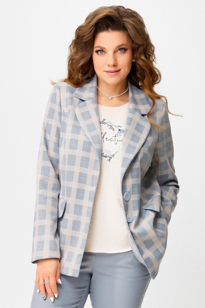Жакет Fita 20582 серо-бежевый - фото 1