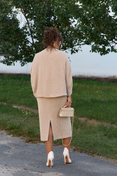 Жакет, платье Vittoria Queen 25883/2 темно-бежевый - фото 11