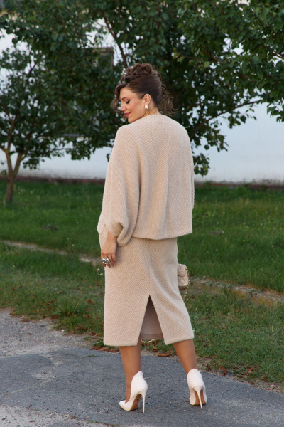 Жакет, платье Vittoria Queen 25883/2 темно-бежевый - фото 10