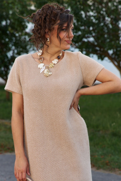 Жакет, платье Vittoria Queen 25883/2 темно-бежевый - фото 9