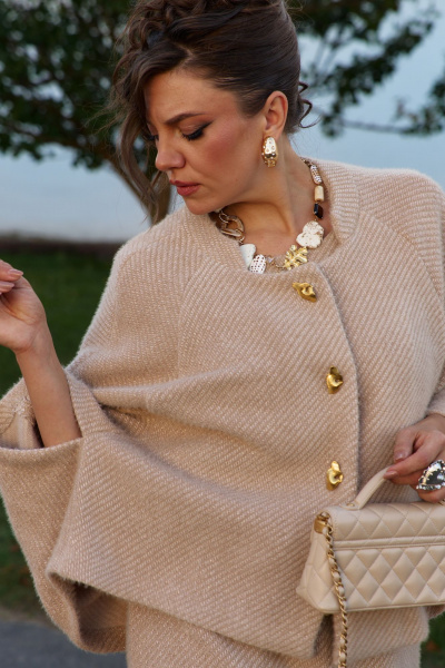 Жакет, платье Vittoria Queen 25883/2 темно-бежевый - фото 8