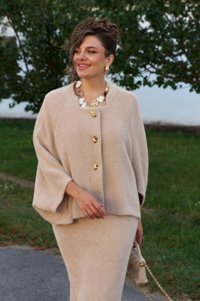 Жакет, платье Vittoria Queen 25883/2 темно-бежевый - фото 7