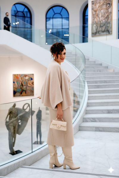 Жакет, платье Vittoria Queen 25883/2 темно-бежевый - фото 4