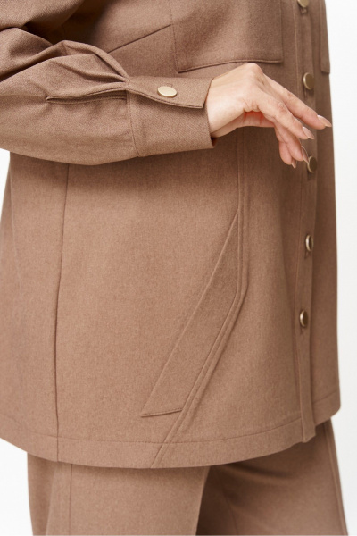 Брюки, рубашка AVA fashion М-156 капучино - фото 11