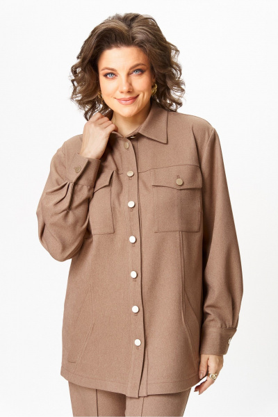 Брюки, рубашка AVA fashion М-156 капучино - фото 8