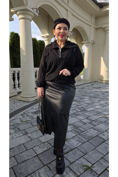 Джемпер, юбка Vittoria Queen 26463 черный - фото 6