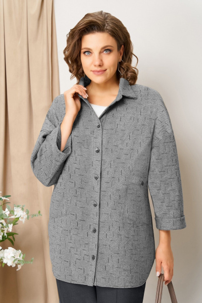 Блуза, брюки, жакет VOLNA 1438 серый_графит - фото 5
