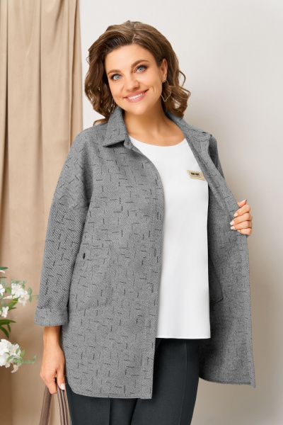 Блуза, брюки, жакет VOLNA 1438 серый_графит - фото 4