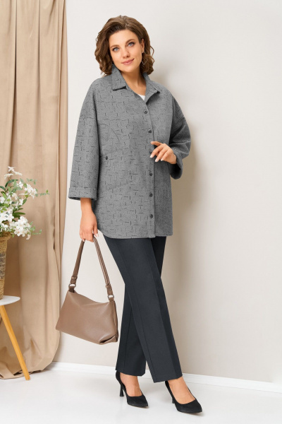 Блуза, брюки, жакет VOLNA 1438 серый_графит - фото 2