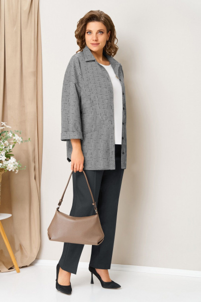 Блуза, брюки, жакет VOLNA 1438 серый_графит - фото 1