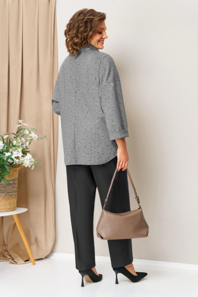 Блуза, брюки, жакет VOLNA 1438 серый_графит - фото 6