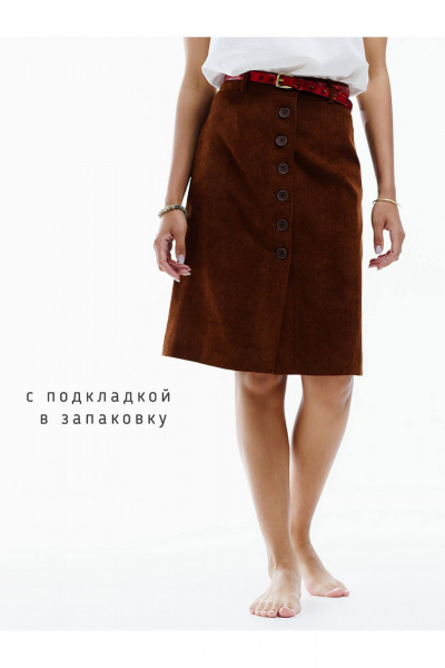 Длинная вельветовая юбка трапеция с подкладкой Manika Belle 128A06/1 - фото 9
