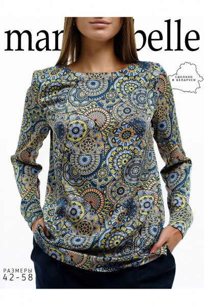 Блуза прямого силуэта с восточным узором и разрезом Manika Belle 301А43/5 - фото 6