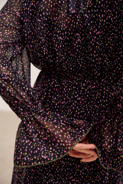 Платье Lokka 1681Т черный/принт_цветы - фото 6