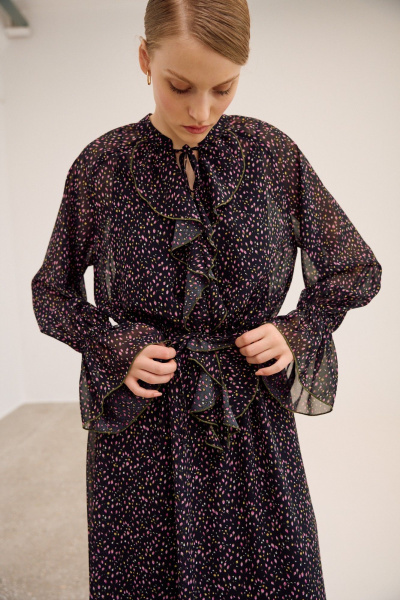 Платье Lokka 1681Т черный/принт_цветы - фото 4